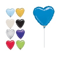 Palloncino con astina cuore colorato da 10 cm - Anagram - 1 unità