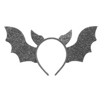 Cerchietto con ali di pipistrello e orecchie di pipistrello glitterate