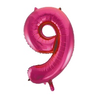 Palloncino numero 9 rosa scuro da 86 cm - 1 unità