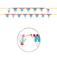Festone bandierine Happy Birthday Circo - 3,35 m