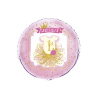 Palloncino rotondo Pink & Gold 45 cm - Qualatex