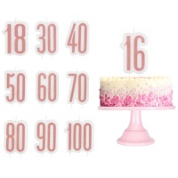 Candelina numero Pink Chic - 7 cm