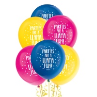 Palloncin in lattice Lama Party - 8 unità - Qualatex