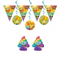 Kit decorazioni Emoji Arcobaleno - 7 unità