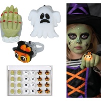 Confezione da 24 anelli luminosi Halloween da 3 cm - 24 pezzi