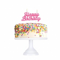 Candela di Happy Birthday fluo - 1 unità