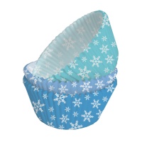 Pirottini cupcake fiocchi di neve - 75 unità