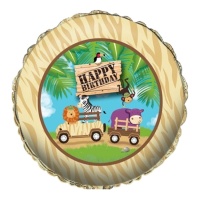 Palloncino rotondo Happy Birthday Safari da 45 cm - Creative Converting