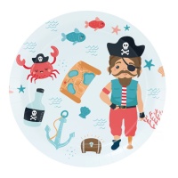 Piatti di Nave Pirata di 18 cm - 8 unità