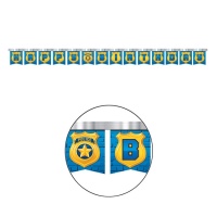 Festone Happy Birthday Polizia - 2,59 m