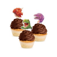 Placchette per cupcake a forma di dinosauro - 12 unità