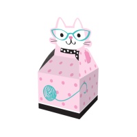 Piccola scatola di cartone con figura di gatto - 8 unità