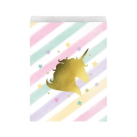 Sacchettini carta Unicorno dorato - 10 unità