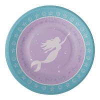 Piatti di Sirena marina da 23 cm - 8 unità
