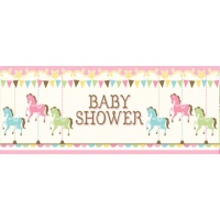 Murale decorativo Baby Shower Carosello - 1,52 x 0,50 m