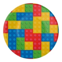 Piatto quadrato Lego - 23 cm - 8 unità