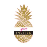 Invito Ananas tropicale hawaiano - 8 unità