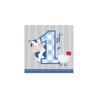 Tovaglioli La Fattoria blu di 12,5 x 12,5 cm - 16 unità