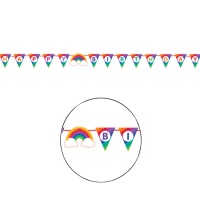 Festone bandierine Gay Pride Happy Birthday  - 1,82m