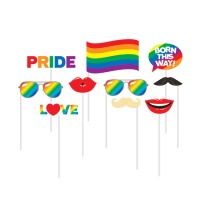 Kit photo booth Gay Pride - 10 unità
