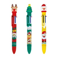 Penna natalizia multicolore con motivi assortiti - 1 pezzo