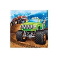 Tovaglioli Monster Trucks da 16,5 x 16,5 cm - 16 unità