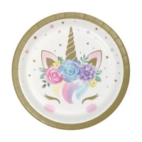 Piatti Unicorno Incantato 17 cm - 8 pezzi