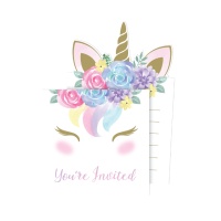 Inviti Unicorno incantato - 8 unità