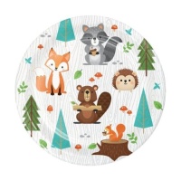 Piatti Animali del bosco 17 cm - 8 pezzi