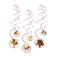 Spirali decorative Cavallo rosa - 3 unità