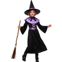 Costume da strega viola e nero per ragazza