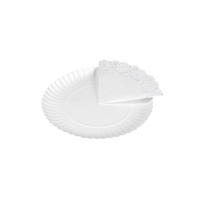 Vassoio con pizzo tondo bianco da 21 cm - Maxi Products - 3 unità