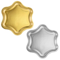 Piatti stella metalizzata da 35 cm - 2 unità