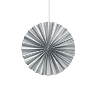 Ciondolo rotondo a ventaglio in metallo argentato da 35 cm