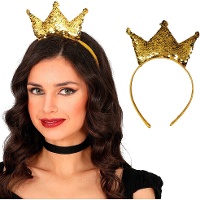 Diadema con corona di paillettes - 1 unità