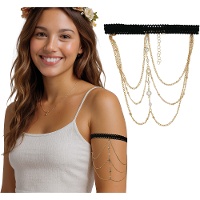 Bracciale con catene e pietre argentate