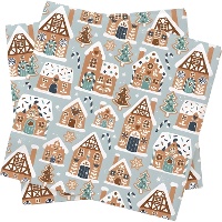 Tovaglioli 16,5 x 16,5 cm con casette e alberi - 20 pezzi