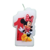 Candelina Minnie Mouse numero 1 - 3,7 x 6,5 cm - 1 unità
