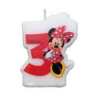 Candelina Minnie Mouse numero 3 - 4,5 x 6,5 cm - 1 unità
