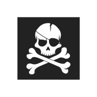Tovaglioli bandiera dei pirati da 16,5 x 16,5 cm - 20 unità