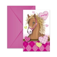 Inviti Cavallo rosa - 6 unità