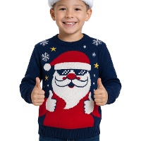 Maglione natalizio per bambini con Babbo Natale