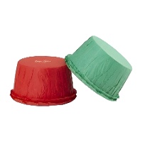 Capsule per cupcakes da 5,5 cm arricciate rosse e verdi - Decora - 25 pezzi
