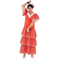 Costume da sivigliana rosso a pois per uomo