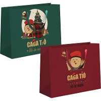 Borsa regalo 35 x 28 x 15 cm Tió de Nadal - 1 pezzo