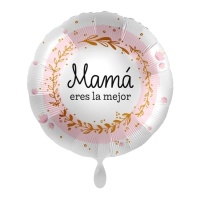 Palloncino rotondo bianco Mummy's the best 43 cm - Premioloon