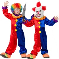 Costume clown rosso e blu da bambino