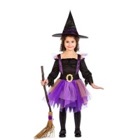 Costume strega lilla con tutù da bambina