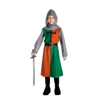 Costume cavaliere templare verde e arancione da bambino