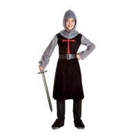 Costume di cavaliere templare nero per bambino